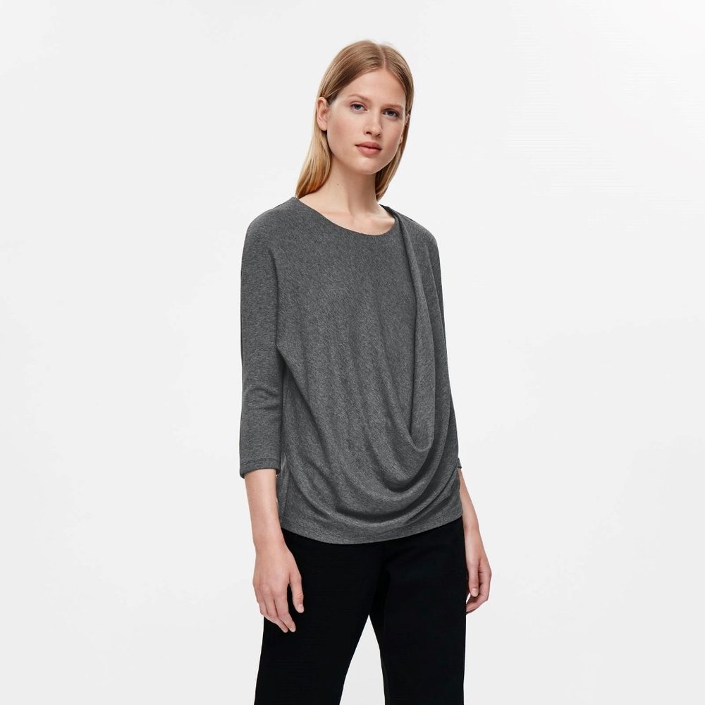 COS Asymmetric Drape Top Dark Gray XS - Picture 1 of 6